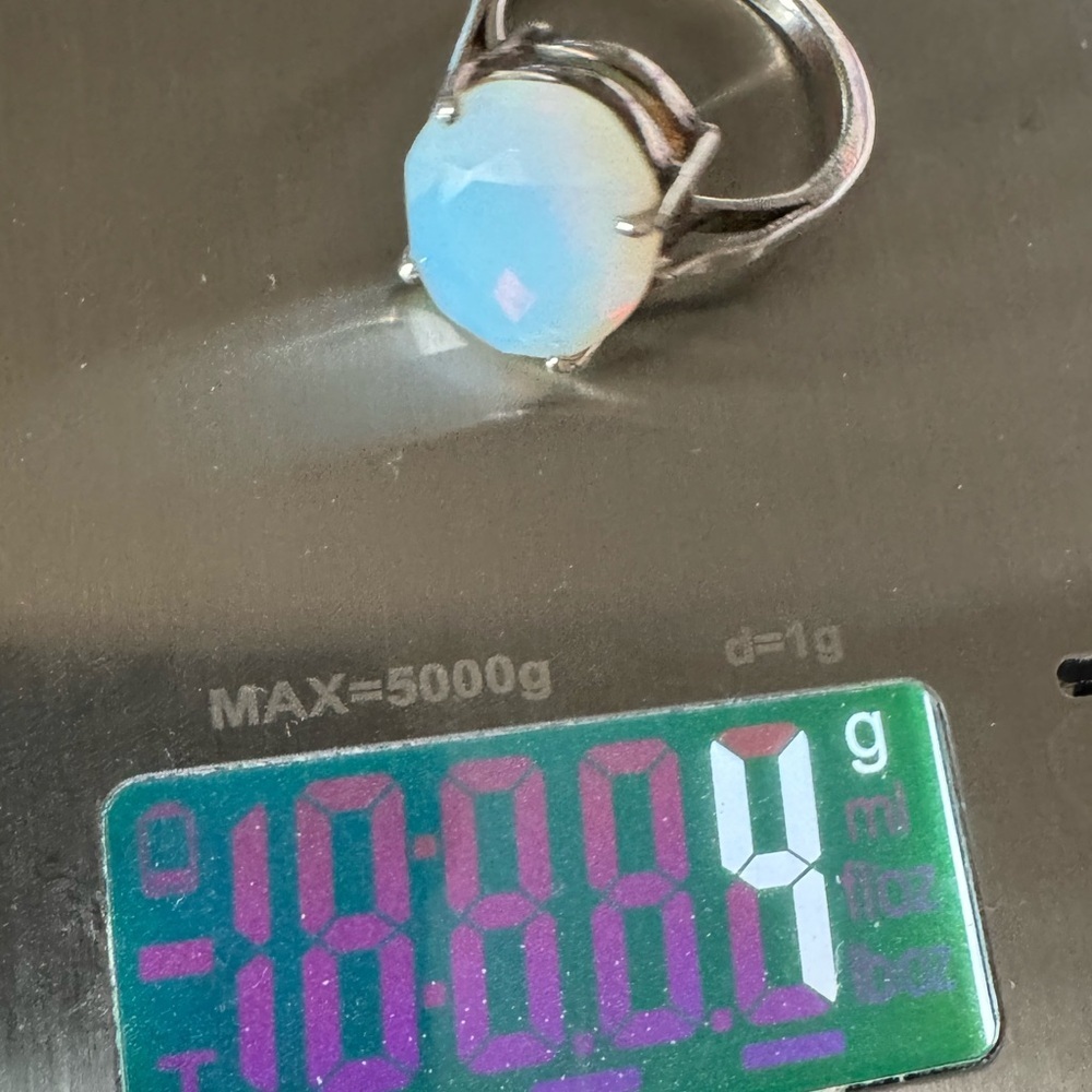 Opalite Silver 925 Ring Size 8 - image 8